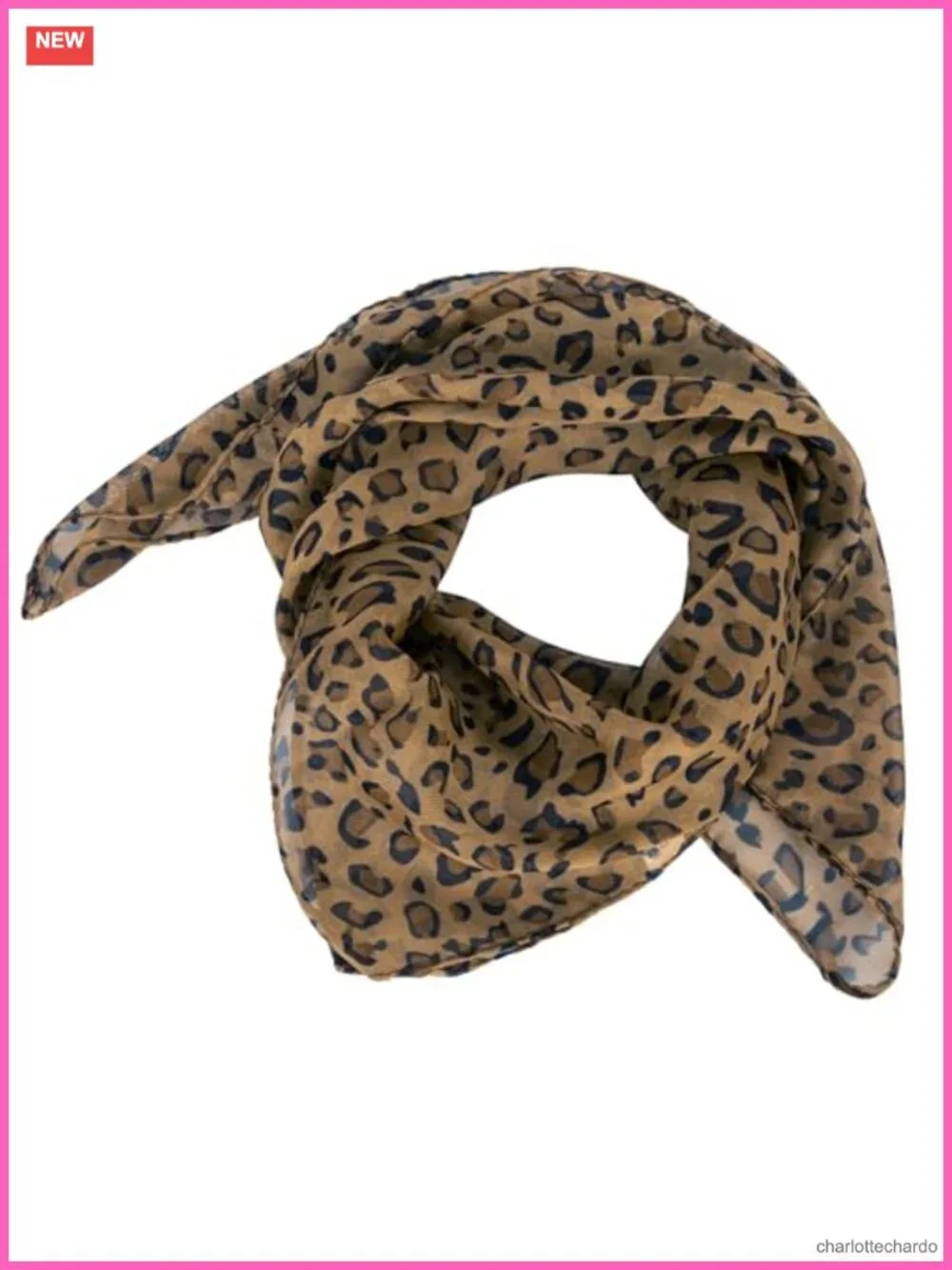Chiffon Scarf Leopard Print Square Bandana Head Scarf Hair Wrap